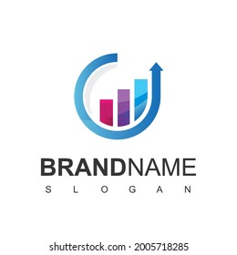Design-Vorlage für Firmenlogo mit Geschäftsstatistik-Symbol 