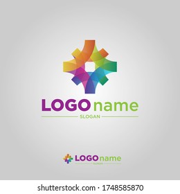 business logo design templates, with colorful square icons