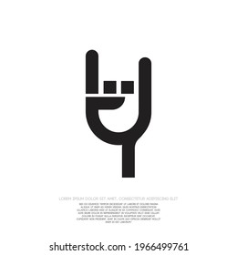Business logo design for your company. Metal music illustration and silhouette. eps 10