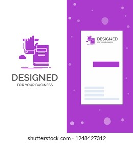 Business Logo for education, knowledge, learning, progress, growth. Vertical Purple Business / Visiting Card template. Creative background vector illustration