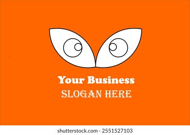 Business logo of eyes icon isolated on orange background. Perfect for business, brand, product, company and other needs. Vector line illustration.