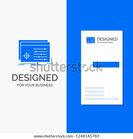 Business Logo for File, object, processing, settings, software. Vertical Blue Business / Visiting Card template.