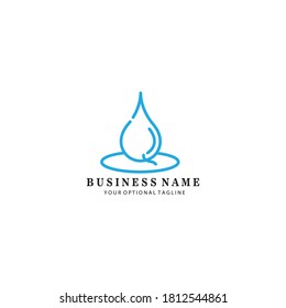 business logo financial line water drop illustration with color vector design