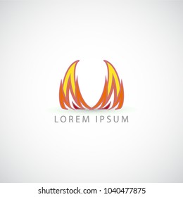 business logo fire wings vector sign