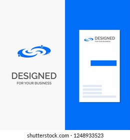 Business Logo for Galaxy, astronomy, planets, system, universe. Vertical Blue Business / Visiting Card template.