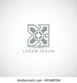 logotipo comercial Iniciais geométricas sinal de vetor