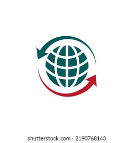 Logotipo comercial, logotipo global, símbolo vectorial de la plantilla del logotipo de Globe