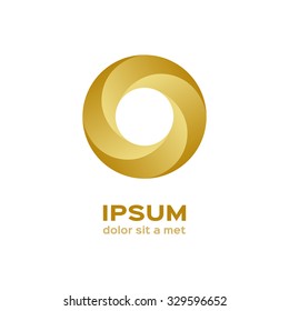 Business logo, gold circle icon