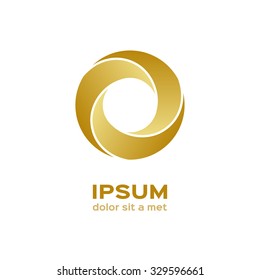 Business Logo, Gold Circle Icon