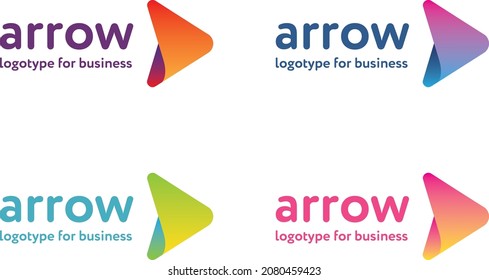 Business logo gradient arrow round corners