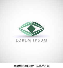 business logo green eye vector sign
