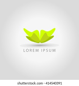business logo green  flower vector sign