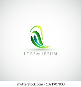 business logo green leaf vector sign