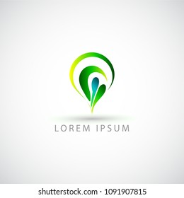 business logo green leaf vector sign
