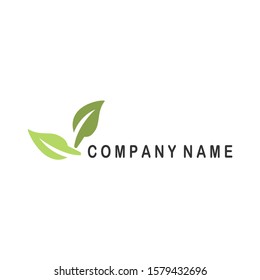 Business Logo Green Leave Vector Sign Stock Vector