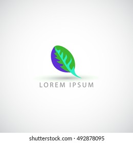 Business logo green leave vector sign