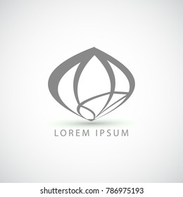 business logo grey flower vector sign
