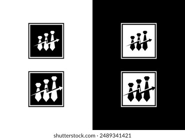 business logo growth graph with bar chart of ties