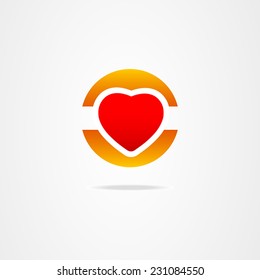 business logo heart icon button web