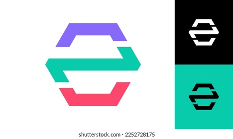 business logo hexagonal monogram z letter initial icon style Design templates