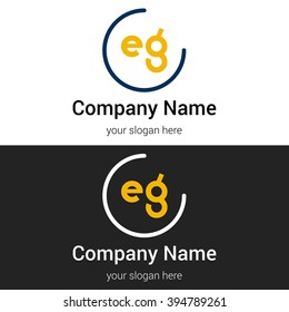 EG business logo icon design template elements. Vector color sign.