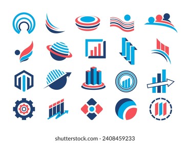Conjunto de elementos del icono del logotipo comercial