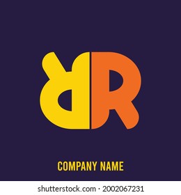 Business Logo Icon Illustration Design Template Vector double letter R.