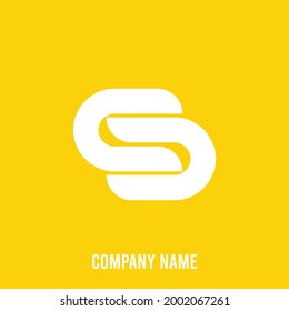 Business Logo Icon Illustration Design Template Vector yellow double letter C.