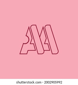 Business Logo Icon Illustration Design Template Vector double letter A.
