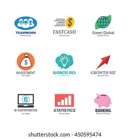 business logo icons design, vector minimal for business identity, isolated on white background