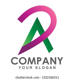 business logo initial letter DA - Vector