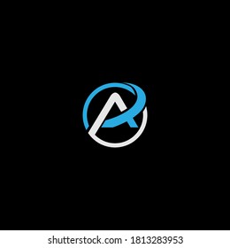 Logo de AT business. AT nombre de la compañía de logotipo de carta inicial 
