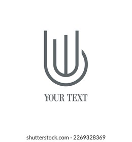 Business logo initials BW vector line simple.
