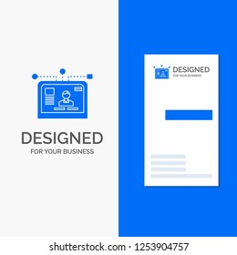 Business Logo for interface, website, user, layout, design. Vertical Blue Business / Visiting Card template.
