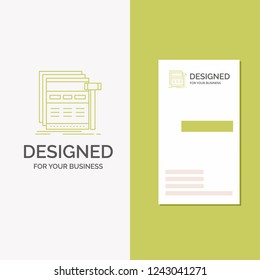 Business Logo for Internet, page, web, webpage, wireframe. Vertical Green Business / Visiting Card template. Creative background vector illustration