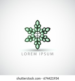 business logo leaves ornament vector sign