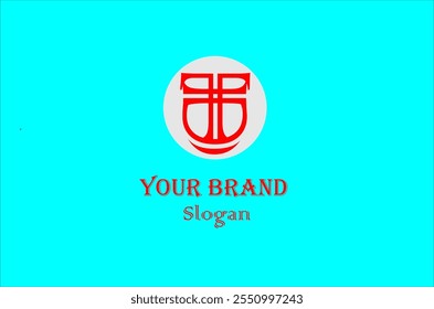 Business logo of letters T and D, perfectr for brand, company, business and other needs. Isolated on blue light background.