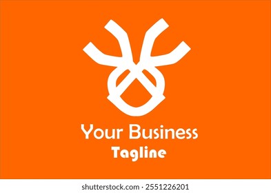 Business logo of letters V and D isolated orange background. Perfect for business, brand, product and other needs.