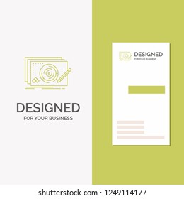 Business Logo for Level, design, new, complete, game. Vertical Green Business / Visiting Card template. Creative background vector illustration
