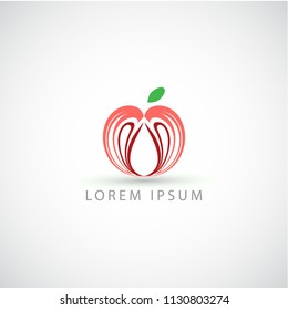 business logo linear apple vector sign