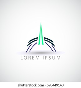 business logo lines abstract skyscraper vector sign