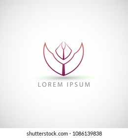 business logo lines flower vector sign