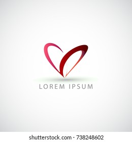 business logo lines heart vector sign