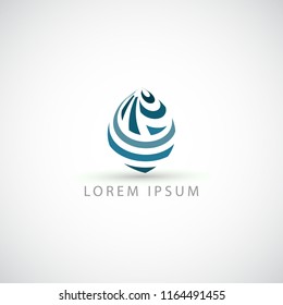 business logo lines oval shape vector sign