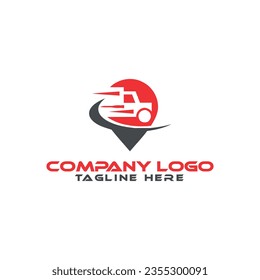Business logo logistic truck design trailer transport, express cargo 
