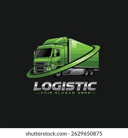 Business logo logistic truck design trailer transport