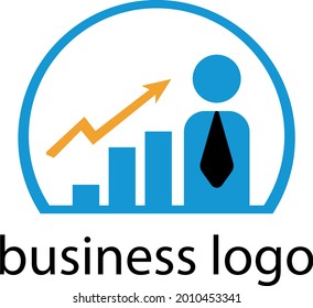 business logo man in tie and growth chart