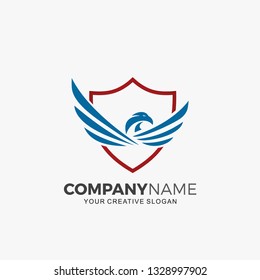 Business logo modern eagle shield, vector illustration