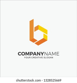 Business Logo modern hexagon initial B, vector illustration