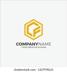 Business logo modern initial CF, vector illustration
